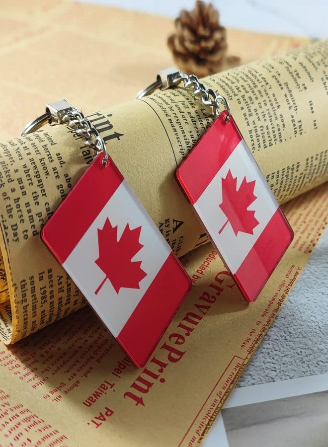 QQSD Canada Flag Keychain Canadian Key Ring, 2 Pack - Image 3